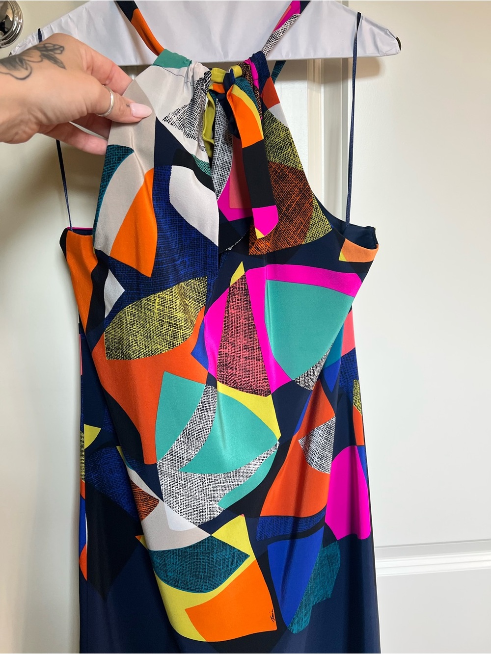 Trina Turk Geometric Printer Halter Dress - Picture 4 of 7